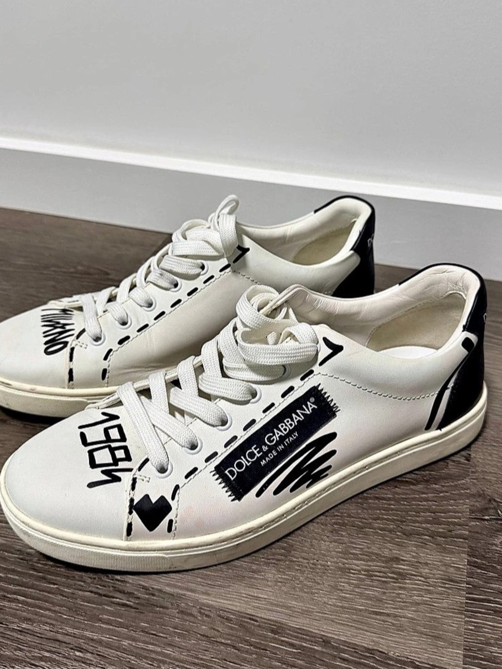 Dolce & Gabbana Milano 1984 Low-Top Sneakers White & Black men’s